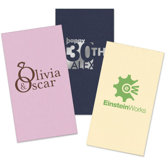 Custom Linen Like Guest Towels with Your 1-Color Artwork